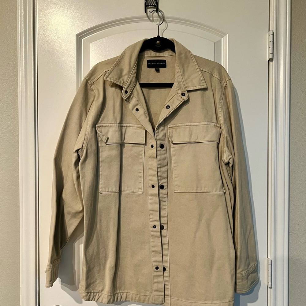 No Boundaries Cream Jean Jacket